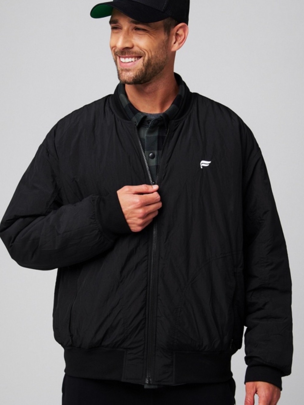 Fabletics Men's The Essential Reversible Bomber Jacket - Size M